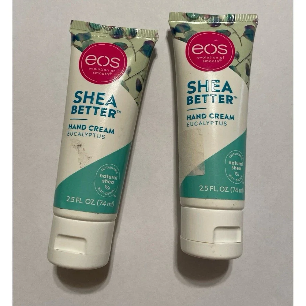 eos Shea Better Hand Cream in the Eucalyptus scent. 2.5 fl oz Bundle X2